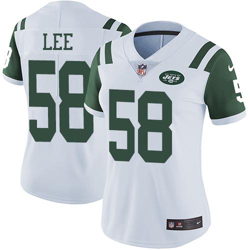 Nike Jets #58 Darron Lee White Women's Stitched NFL Vapor Untouchable Limited Jersey